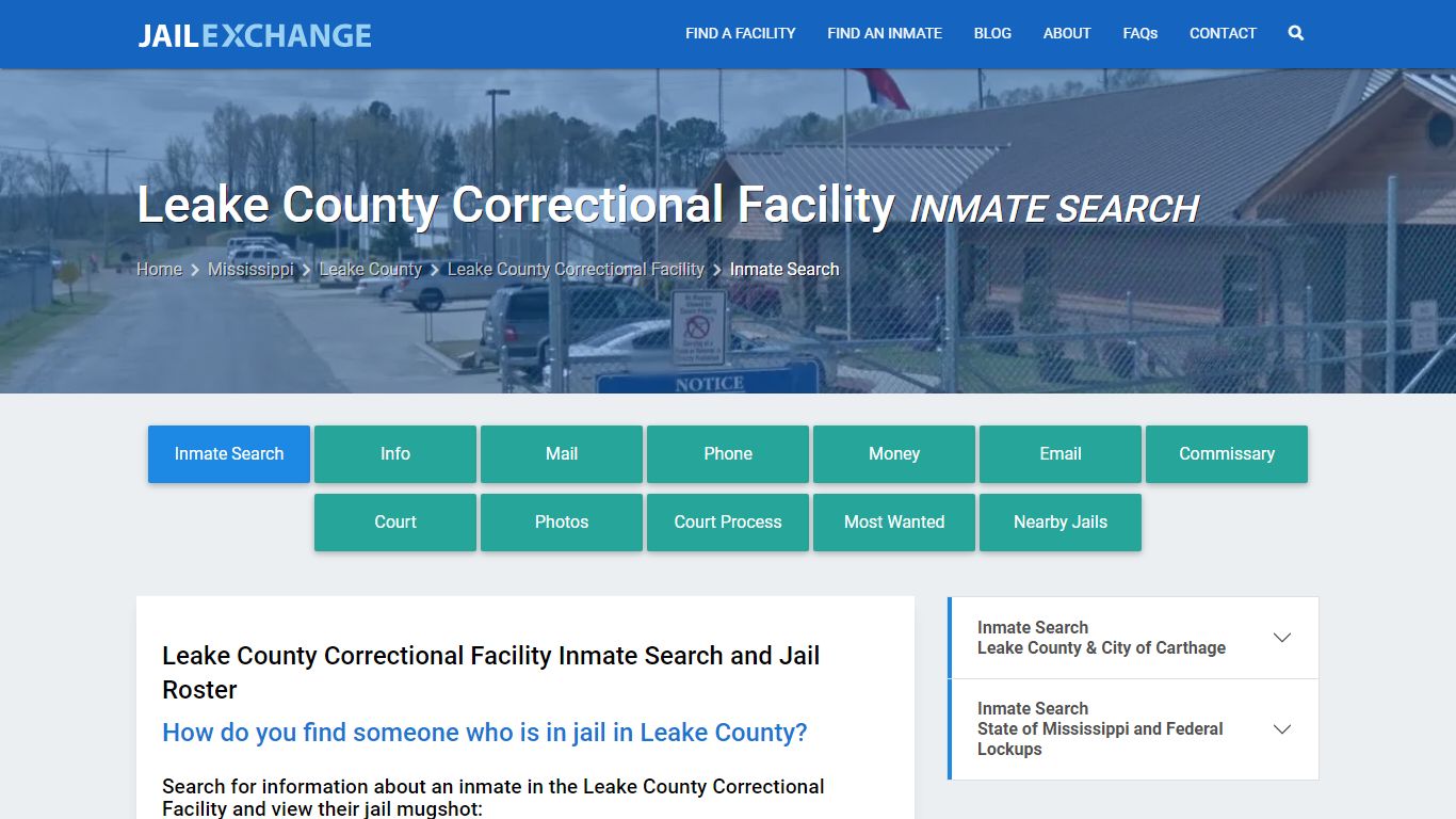 Leake County Correctional Facility Inmate Search - Jail Exchange