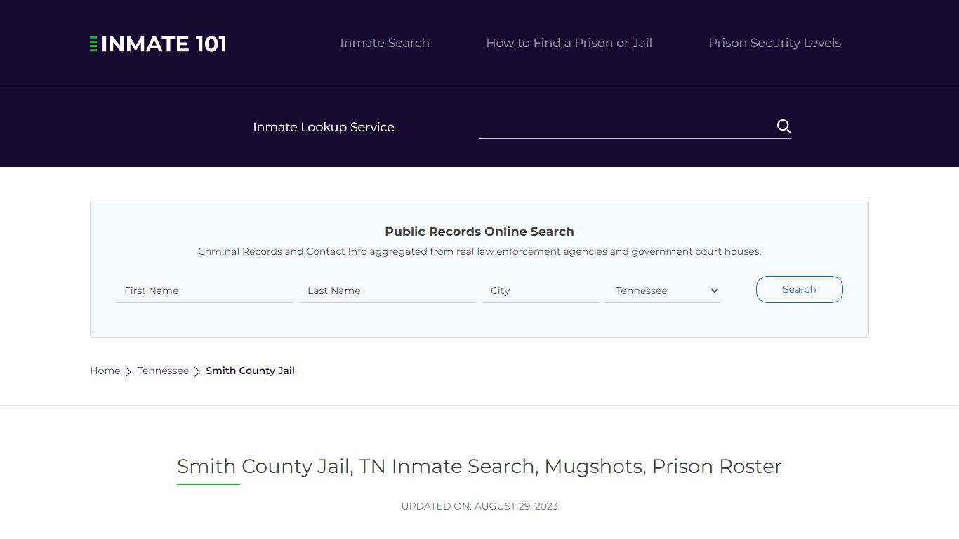 Smith County Jail, TN Inmate Search, Mugshots, Prison Roster